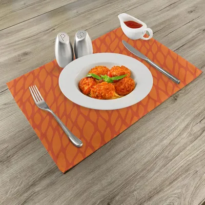 Produktbild von ABAKUHAUS Burnt orange Platzmatten, Abstraktes Laub verlässt Muster-Skizzen-Natur-Wachstums-Zusammensetzung, 30 x 45 cm, Orange Burnt Orange