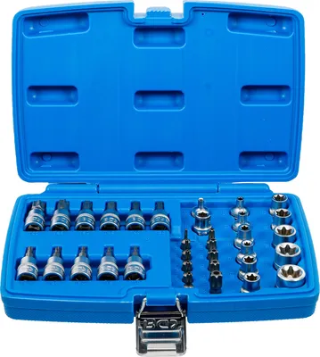 Immagine prodotto di BGS 5021 | Set di bit e bussole | Set da 34 pezzi | 10 mm (3/8") | Profilo a T (per Torx) | Acciaio CV