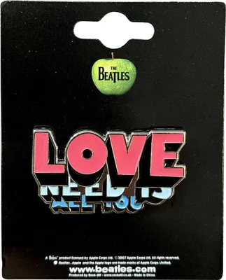 Image de The Beatles - Badge « All You Need Is Love », métal RO14839 (taille unique) (rose/noir clair/bleu foncé)