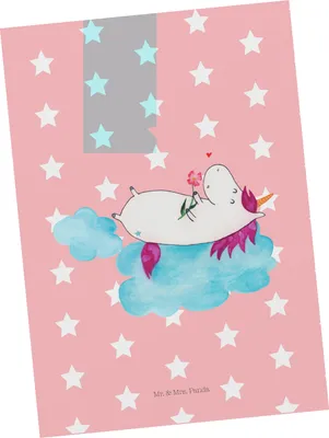 Produktbild von Mr. & Mrs. Panda Postkarte Einhorn Verliebt - Rot Pastell - Geschenk, Postkarten, Liebe, Unicorn, bildkarte, Ansichtskarte, Freundin, Ansichtskarten, Einhörner, Grußkarte
