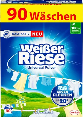 Produktbild von WEIßER RIESE Vollwaschmittel Universal Pulver 90WL