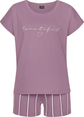 Produktbild von Vivance Dreams Shorty 2 -teilig mauve gestreift Größe 36/38