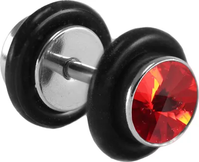 Produktbild von Fake Plug mit Kristallstein Größe - 10 mm Farbe - Rot