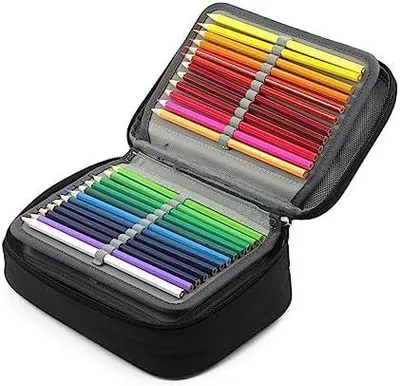 Produktbild von Federmäppchen 72 Slots Große Kapazität Bleistift-Beutel Mäppchen Portable Abnehmbar Aufbewahrung Bleistifte Organizer Stationäre Fall Farbige Bleistifte Halter für Mädchen Jungen Erwachsene (Schwarz)