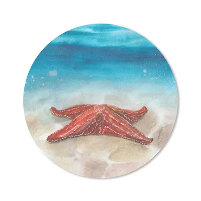 Produktbild von MuchoWow® Mauspad Mousepad Seestern - Aquarell - Meer 40x40 cm - Mousepads - Maus Mat - Pad - Mausunterlage - Schreibtisch Accessoires