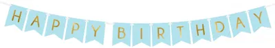 Produktbild von Happy Birthday Banner, Hellblau, 15 x 175 cm