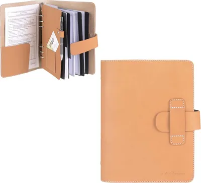 Produktbild von Ruitertassen Terminplaner A5 (20x24cm) Leder natur braun hell mit Systemeinlage und Kalender 1 Woche auf 2 Seiten
