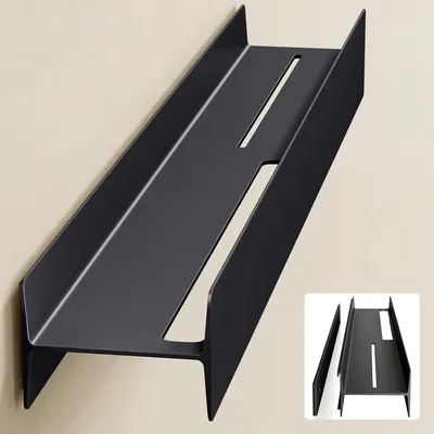 Produktbild von Mai & Mai Duschablage zum Bohren oder Kleben Duschregal Badablage 80cm Badezimmerablage zur Wandmontage Badezimmer Organizer Matt schwarz Reglo-03