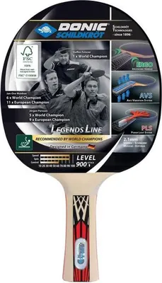 Produktbild von Tischtennisschläger Schildkröt Legends 900 Spinmax ITTF Belag, 2.1mm Schwamm, ERGO Griff, PLS Technologie