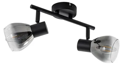Produktbild von Lindby Deckenleuchte Pendura, 2-flammig, schwarz, Glas
