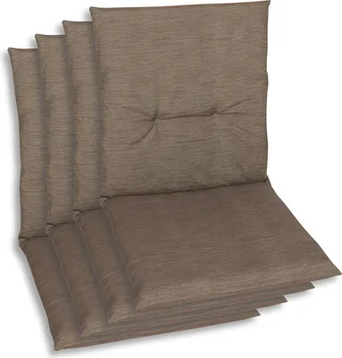 Produktbild von GO-DE Textil, Sesselauflage Niederlehner, 4er Set, Farbe: braun, Maße: 98 cm x 48 cm x 5 cm, Rueckenhoehe: 52 cm