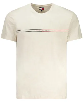 Image de T-shirt à manches courtes Tommy Hilfiger pour homme, beige DM0DM20779_BEAE3 : Taille - S Taille : S