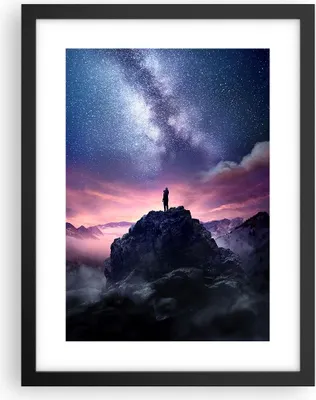 Produktbild von Gerahmtes Poster - Schwarzer Rahmen - Gipfel Wolken Nacht - 30x40 cm - Wand Bild - Wanddeko - Wandbilder - Kunstposter - Wandposter - Bilderrahmen - Bilder - Kunstdruck - P2BPA30x40-5160