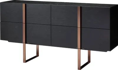 Immagine prodotto di FURNLUX Credenza Hudson Nero e Marrone 180cm / Colore principale: Nero / Dimensioni: 180 x 90 x 43 cm