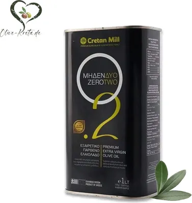 Immagine prodotto di CRETAN MILL 15155 - O.2 BLACK Olio extravergine di oliva, lattina da 1 litro, olio d'oliva di alta qualità
