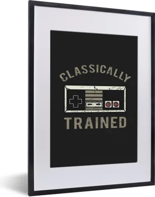 Produktbild von MuchoWow® MuchoWow® Gerahmtes Poster Vintage - Spiele - Controller 30x40 cm - Poster mit zchwarzem Bilderrahmen - Wandposter Schlafzimmer