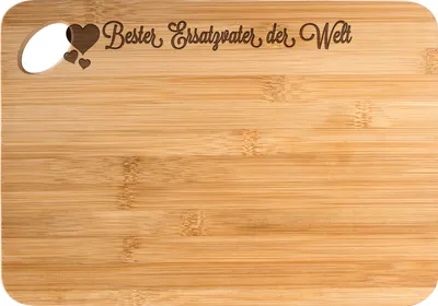 Produktbild von Mr. & Mrs. Panda Holzbrett Ersatzvater - Transparent - Geschenk, Kleinigkeit, Holzbrettchen, Frühstücksbrett, Bester, Familie, Hackbrett, Eltern, holzschneidebrett, Dad