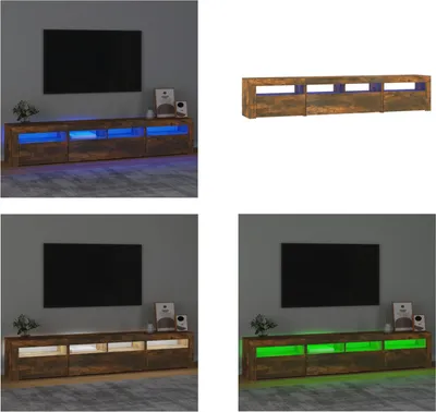 Produktbild von vidaXL TV Schrank mit LED Leuchten Räuchereiche 210x35x40 cm - TV-Schrank - TV-Schränke - TV-Ständer - Medienschrank