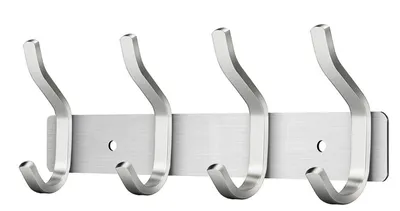 Imagen del producto de Juego de ganchos de acero inoxidable para colgar, con 4 unidades para montaje en pared