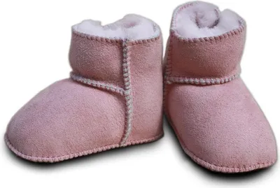 Produktbild von Heitmann Felle Paar Baby-Lammfellschuhe, Farbe Rosè mit Klettverschluss, Größe 16/17 929RO16