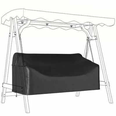 Productafbeelding van Hoes voor een 3-zits tuinschommel, waterdichte beschermhoes, winddicht en UV-bestendig, 420D Oxford-stof