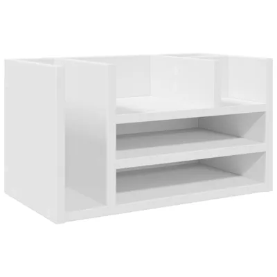 Image de Organisateur de bureau blanc 44,5x24x25 cm bois d'ingénierie