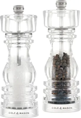 Produktbild von Cole & Mason H233107, Salz- und Pfeffermühlen-Set, Transparent, Acryl, Pfeffer, Salz, 180 mm