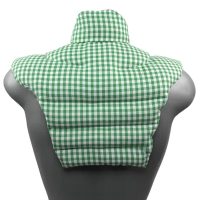 Produktbild von Nackenhörnchen HWS - Nacken + Schultern + Rücken - grün-weiß - Bio-Dinkelkissen - Nackenkissen Wärmekissen Kältekissen - Mikrowelle und Backofen