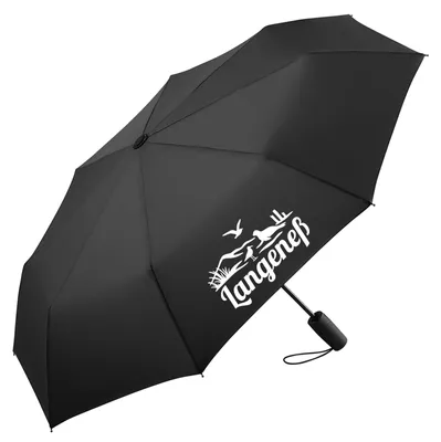 Produktbild von Huuraa Regenschirm Langeneß Strandmotiv 98cm Schwarz Sturmfest Taschenschirm Geschenkidee