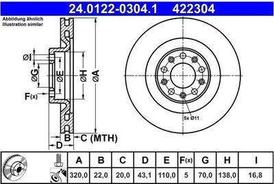 Immagine prodotto di Disco Freno Alfa Posteriore Giulia/Stelvio 2,0/2,2 D 16-