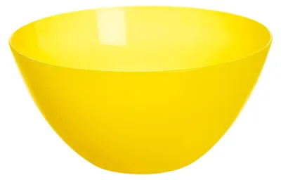 Salatschüssel aus Kunststoff, gelb, Ø 21 cm, Regenbogen-Linie