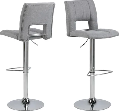 Obrázek produktu pro Barhocker >Sylvia< (2er-Set) in Grau, Polyester, Stahl - 41,5x115x52cm (BxHxT)
