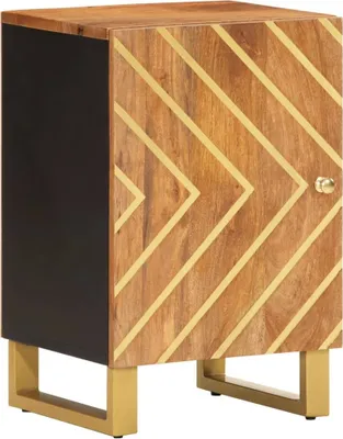Obrázek produktu pro Koupelnová skříňka hnědá a černá 38x33,5x58cm masivní mangovník