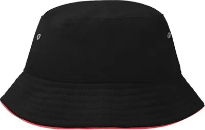 Produktbild von Trendiger Kinderhut aus weicher Baumwolle black/red, Gr. one size