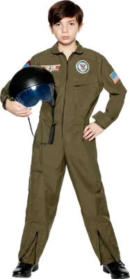Produktbild von Top Gun Kampfpilot Karneval Faschingskostüm Kinder Kindergröße: 134-146