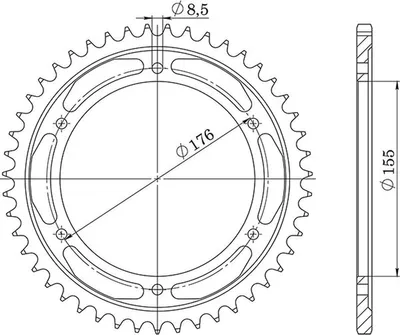 Immagine prodotto di In Acciaio Passo 530 - Z 43 Denti (Dis.86601)