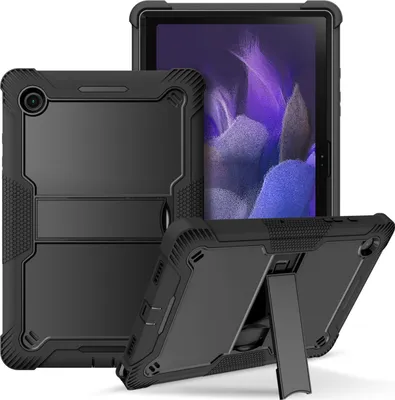 Image de Etui pour Samsung Galaxy Tab A8 10.5" 2021 SM-X200/X205, étui de protection hybride robuste pour tablette avec support noir