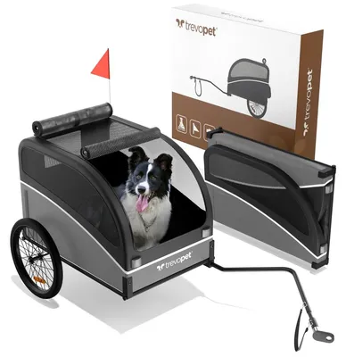 Productafbeelding van Hondenfietskar - Opvouwbaar - 40 kg - Reflectoren en vlag
