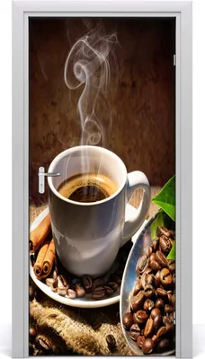 Produktbild von Tulup Türaufkleber 95x205 cm Dekorative Aufkleber Selbstklebend Wasserdichte Tapete Abnehmbar Schlafzimmer Wohnzimmer Wohnkultur - Kaffeetasse