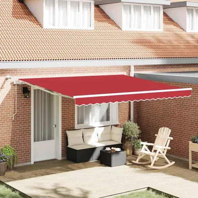 Zdjęcie produktu dla Markiza zwijana Czerwony 400 × 300 cm Poliester i Metal
