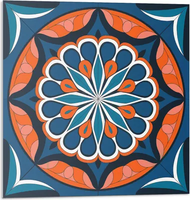 Immagine prodotto di Mandala con foglie - Piastrelle autoadesive - Piastrelle in PVC - Piastrelle in vinile - Piastrelle autoadesive 3D - Piastrelle adesive - Piastrelle per cucina e bagno - 9 pezzi30 x 30 cm