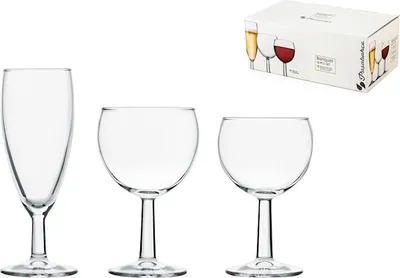 Produktbild von Set mit 18 klaren Bankettgläsern