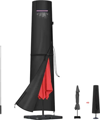 Immagine prodotto di Copertura protettiva per ombrelloni, con supporto, impermeabile, 250x30/50 cm, adatta per giardini, diametro 3-4 metri
