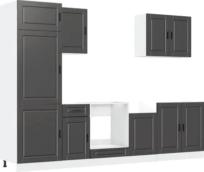Produktbild von vidaXL 7-tlg. Küchenschrank-Set Porto Schwarz Holzwerkstoff