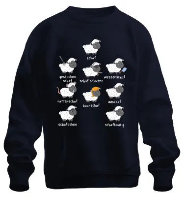 Produktbild von Lustige Schaf Sprüche Wortspiele Schäfchen Tierhumor Sweatshirt Pullover, Navy, M