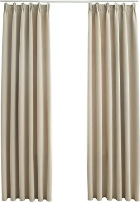 Immagine prodotto di vidaXL Tende oscuranti con ganci 2 pz. Beige 140x245cm