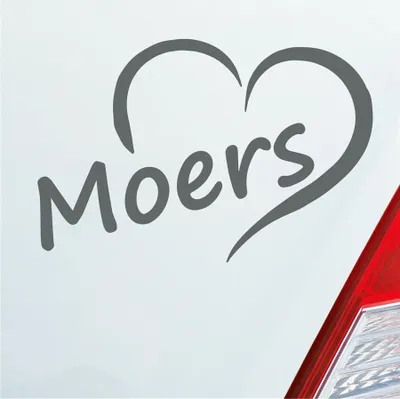 Produktbild von Auto Aufkleber Moers Herz Stadt City Love Liebe Heimat 12,5x8 cm Grau Sticker Heckscheibenaufkleber