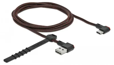Obrázek produktu pro DeLOCK Kabel EASY-USB 2.0 Typ-A samec na USB Type-C samec pravoúhlý levý/pravý 1,5 m černý, 1,5 m, USB A, USB C, USB 2.0, Černá