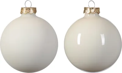 Produktbild von Weihnachtskugeln Glas 8cm 6 Stück - Wollweiß