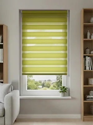 Produktbild von Doppelrollo Klemmfix Ohne Bohren Duo Rollo 100 x 150cm Hellgrün Seitenzug Kette